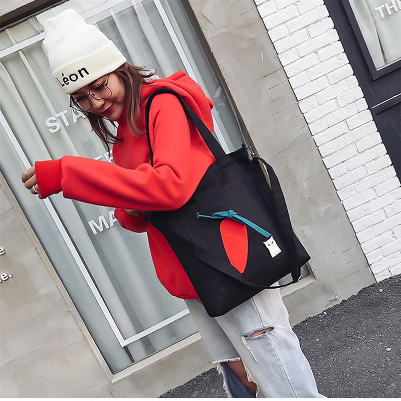 Cute Carrot Canvas Women Shoulder Bags Fashion Casual Messenger Bag Crossbody Bags Purses Casual Handbag For Women