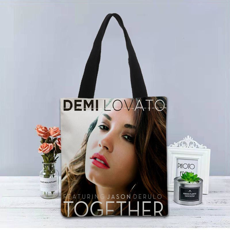 New Custom Demi Lovato printed Handbag canvas tote bags shopping travel Casual Useful Shoulder Bag women bag