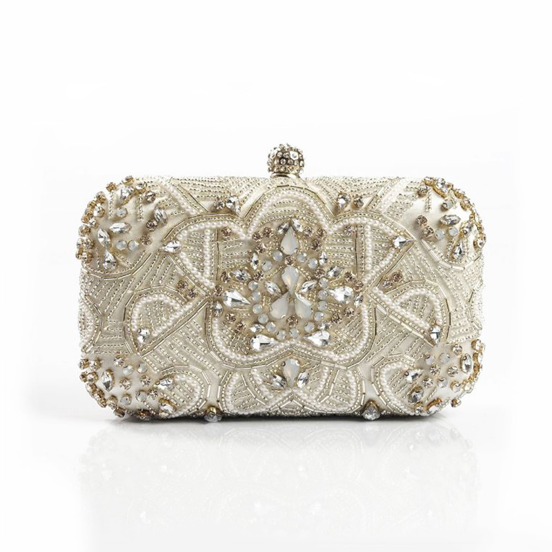 Luxury Women Evening Bag Clutch Fashion Women Beaded Diamond Evening Bag Rhinestone Pearl Bridal Wedding Handbag Female Pary Bag
