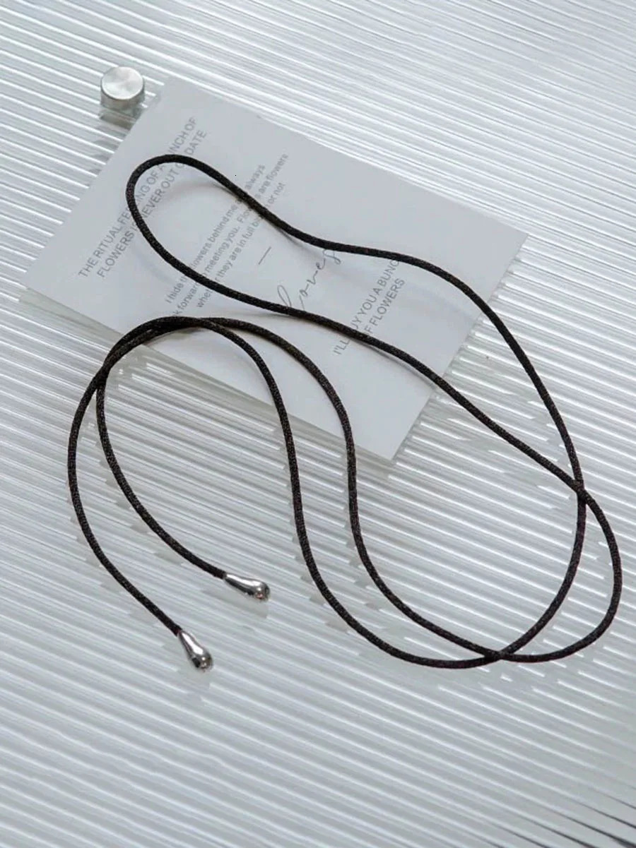 Black rope necklace suitable for women adjustable length necklace Korean fashion jewelry minimalist 241107