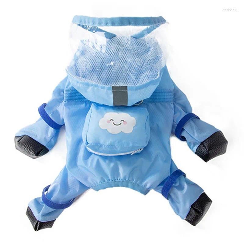 Dog Four-Legged Raincoat with Water Resistant Shoes & Reflective Trim for Outdoor Protection