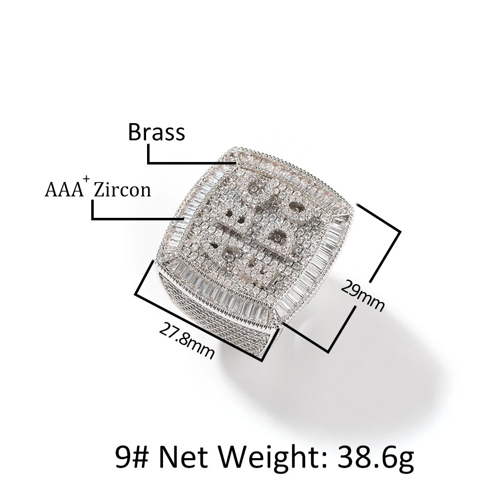 UWIN customized letter ring all ice cube zirconia personalized name party ring mens and womens fashion hip-hop jewelry 241106