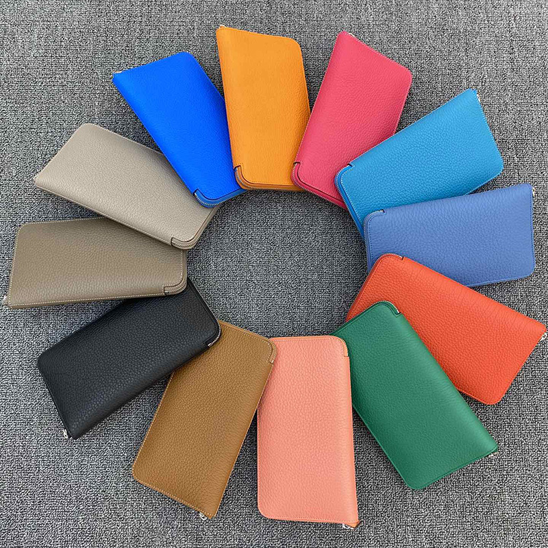 DONNAIN Minimalist Long Wallets Unisex Luxury Calfskin Full Grained Leather Travel Wallets Handmade Y2K Trendy Color Purse