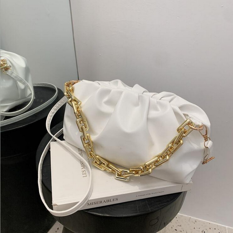 Luxury Chain Handbag Women's Bag Pu Leather Fashion Thick Chain Shoulder BagsTrendy Crossbody Bags For Women 2021 New Purse