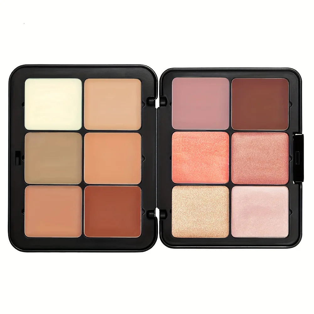 12 color iron box powder blusher board multi-color cream powder blusher board concealer board contour and fluorescent board makeup powder blusher 2411