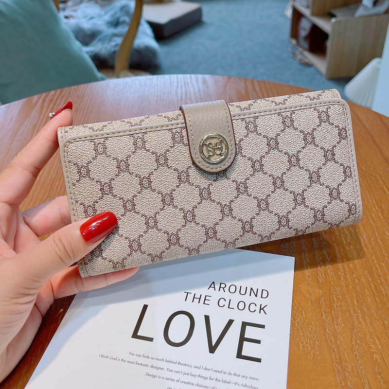 Luxury Style Women's Wallet Long Design Large Capacity Clutch, Fashion Multi Functional Genuine Leather Wallet with 10 Card Slots and Stylish Org