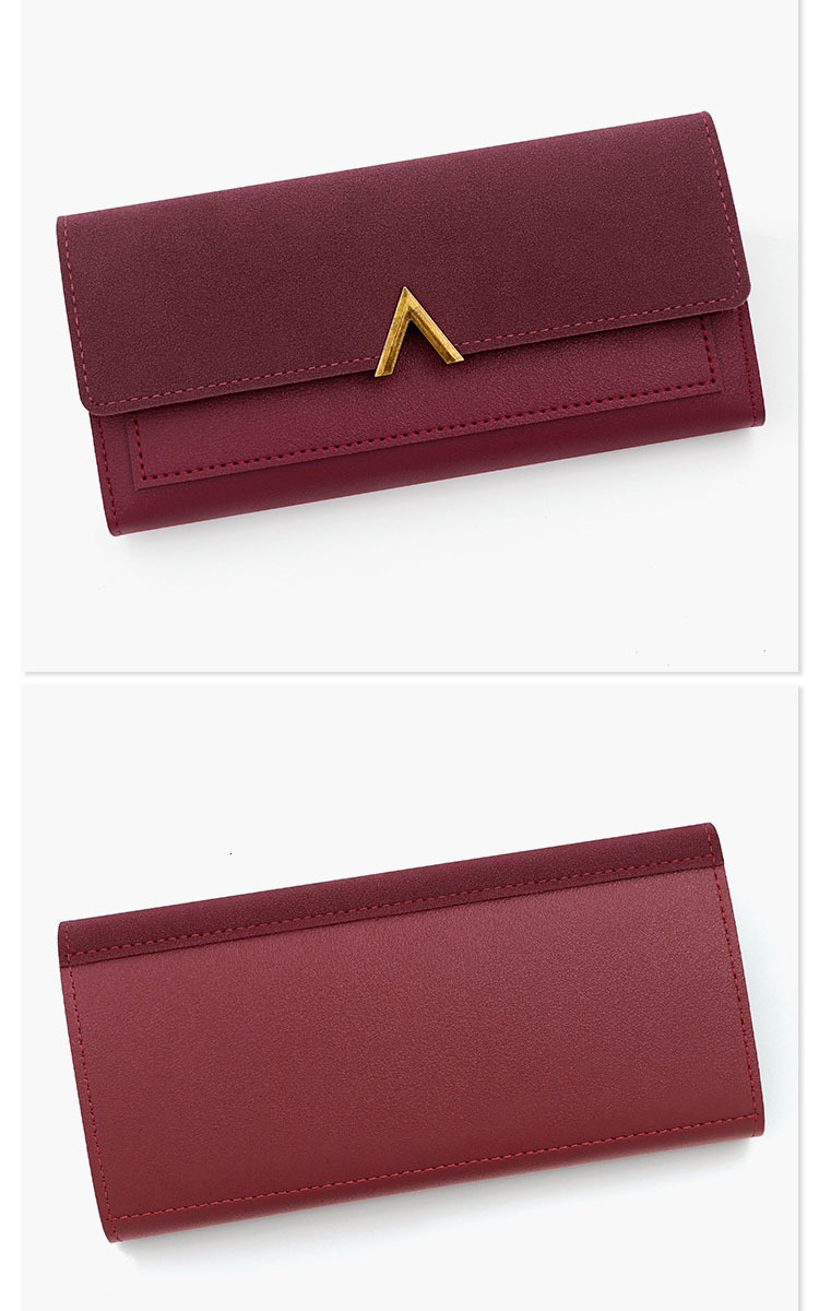 Fashionable And Minimalist V-length Large Capacity Hand-held Zipper Change Card Bag