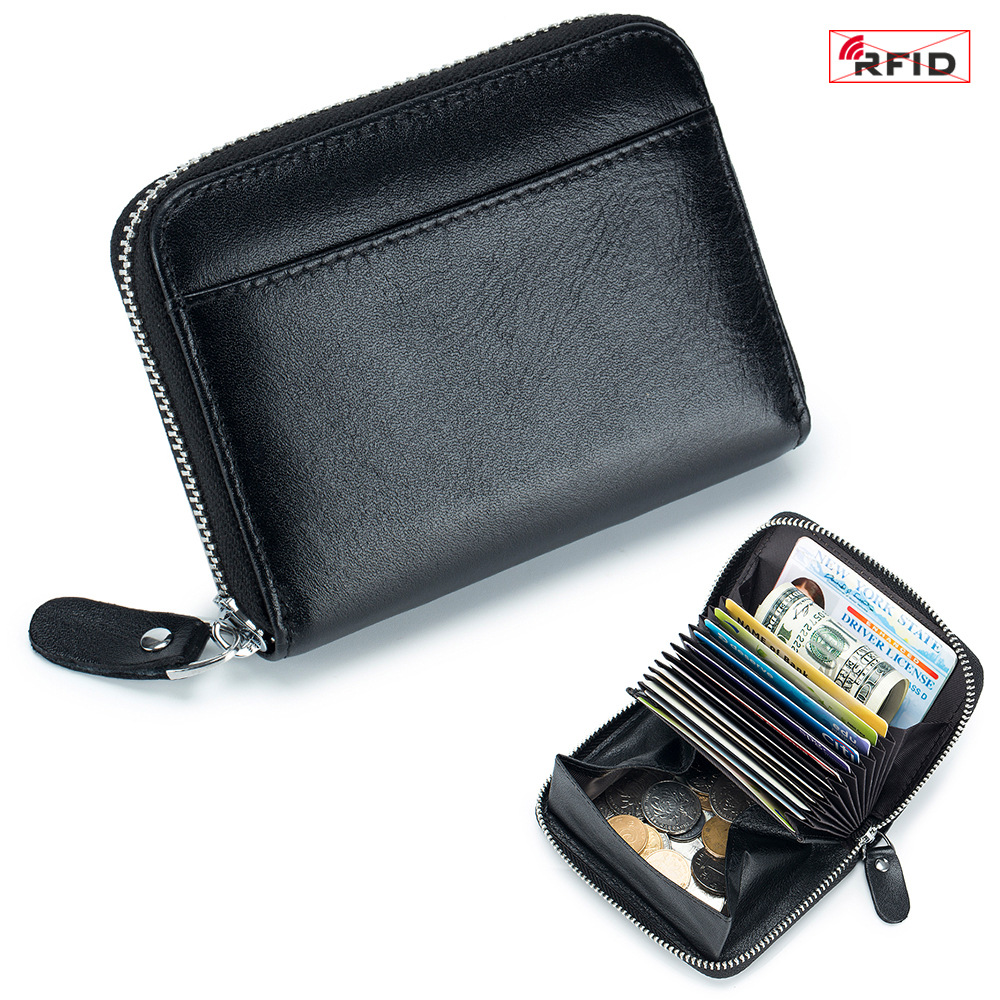 New Men Wallets Small Genuine Leather Purses Large Capacity RFID Purses Soft Cowhide Money Bag Short Portable Coin Card Holders