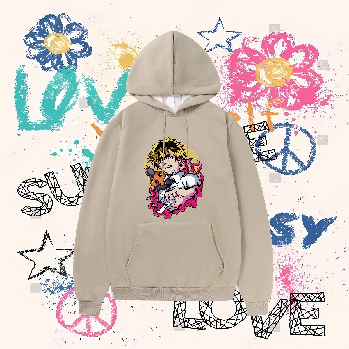 Fashion Design Hoodie for Men Breathable Free Shipping Men Tops Hoodie Cartoon Print Top Hoodie Casual Daily Wear Thick Fleece