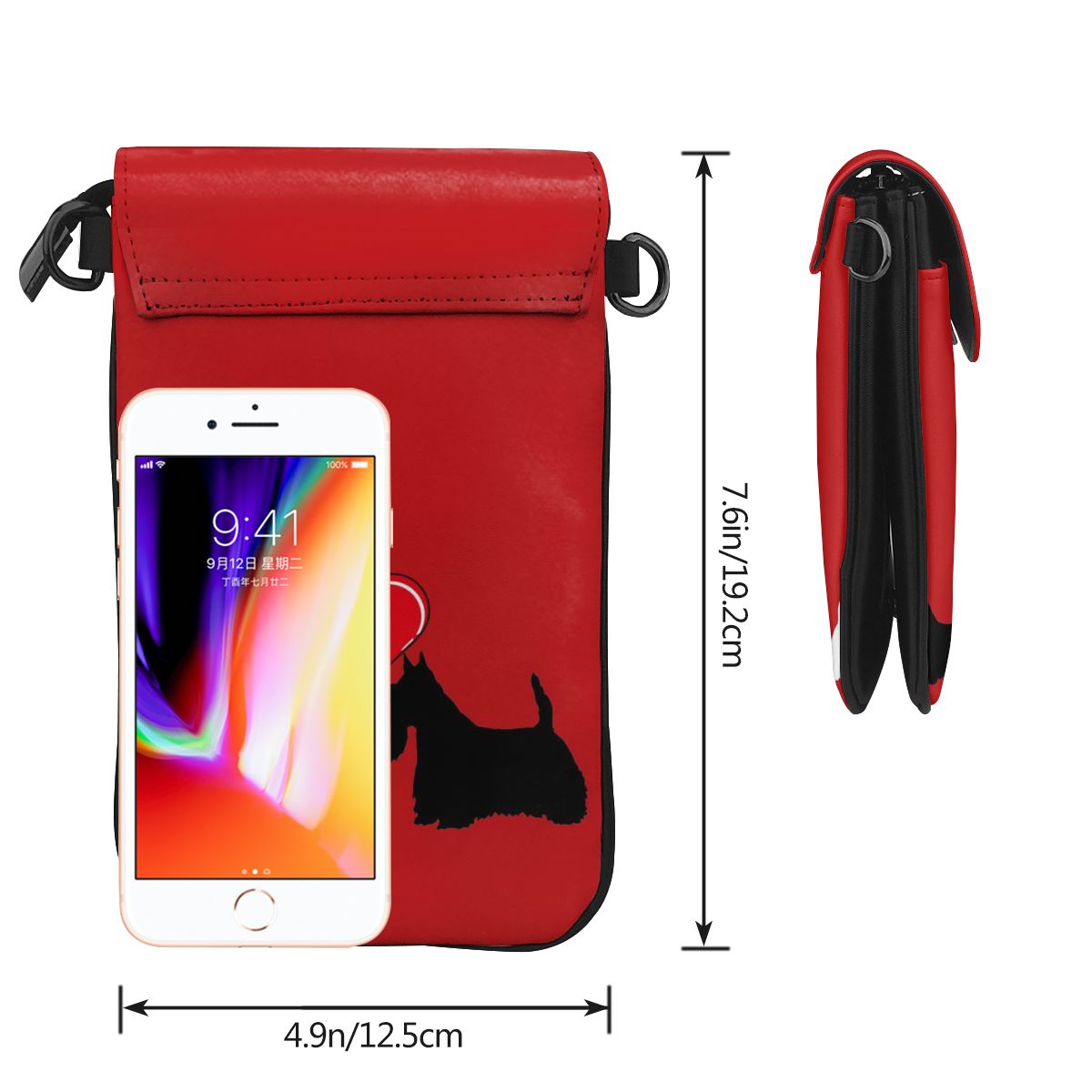 2021 PU Women's Designer Crossbody Bag Fashion Scottie Dog Small Square Bag Interior Fashionable Red Crossbody Bags For Girls