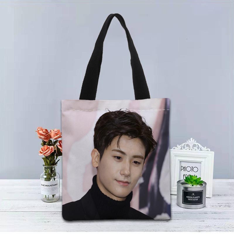 Kpop Park Hyung Sik Handbag Foldable Shopping Bag Reusable Eco Large Unisex Canvas Fabric Shoulder Bags Tote Cloth Pouch 1208