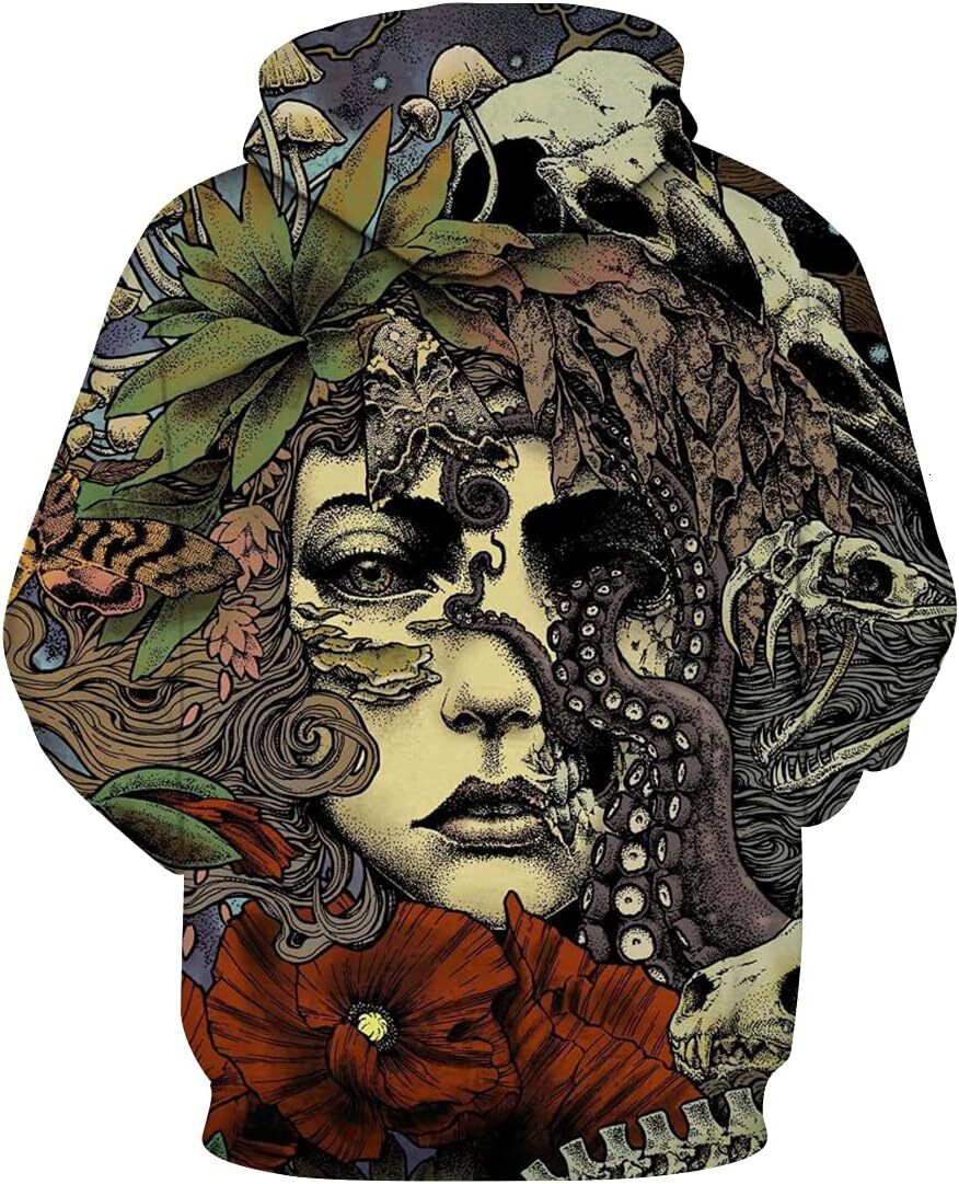 Hoodie for Mens Womens Trippy Hoodie Novelty Psychedelic Fashion Hooded Sweatshirt Pullover Graphic Hoodies sweatshirt Cool patterns