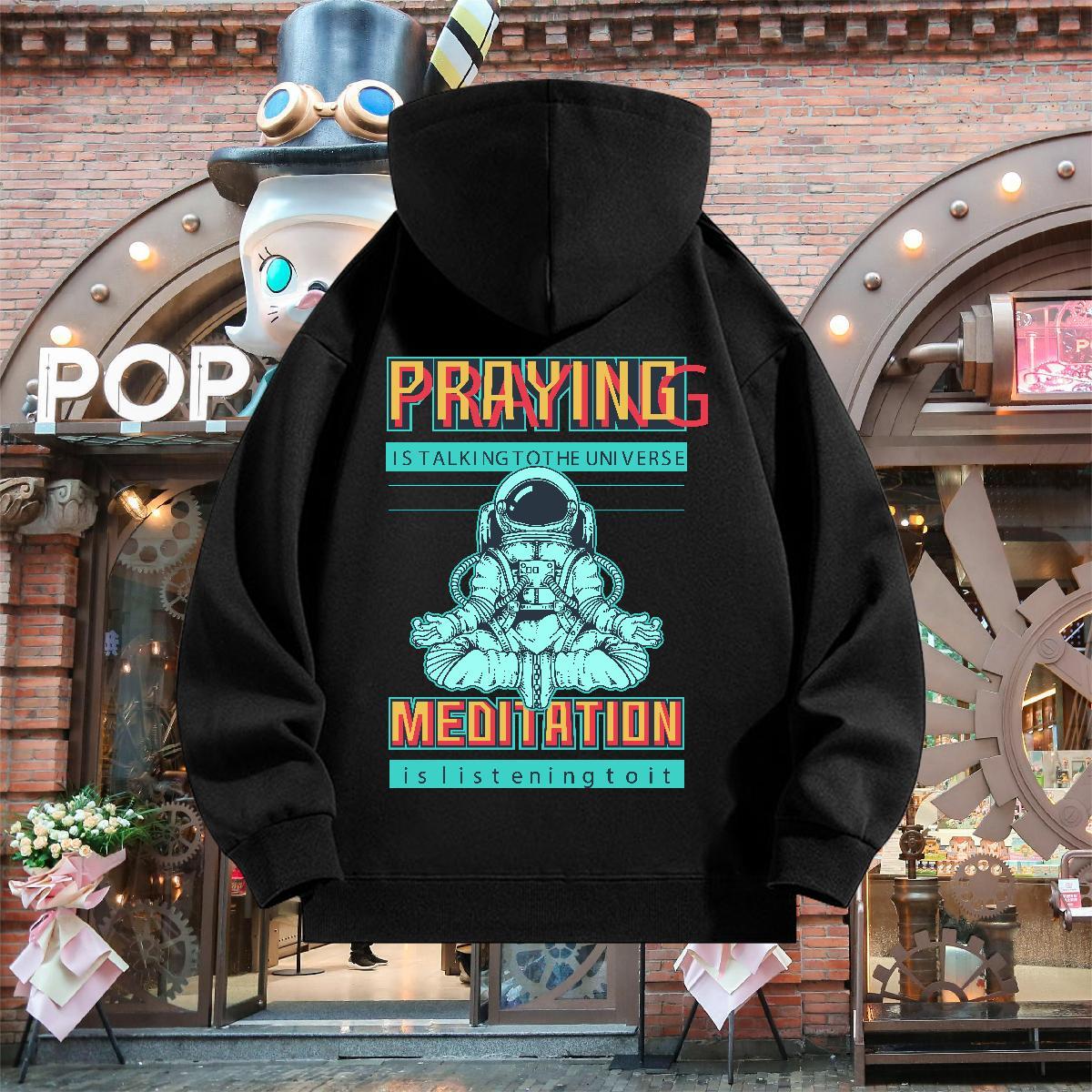 Factory Direct Mens Hoodie Breathable Drawstring Hoodie Comfortable Men Hoodie Anime Print Clothes Hoodie Street Thick Fleece