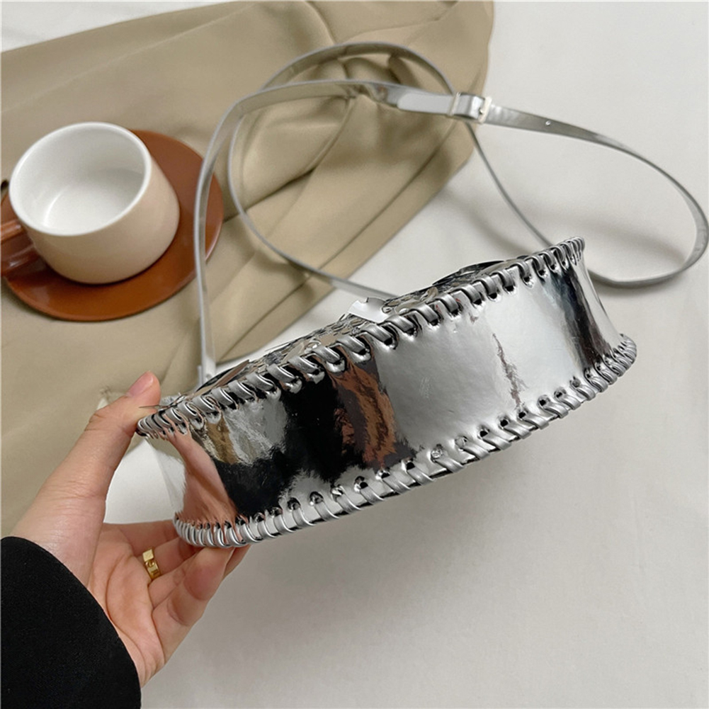 Glitter Sequin Crescent Bag Bling Fashion Handbag Sparkly Trendy Crossbody Bag PU Leather for Women Wedding Prom Cocktail Party
