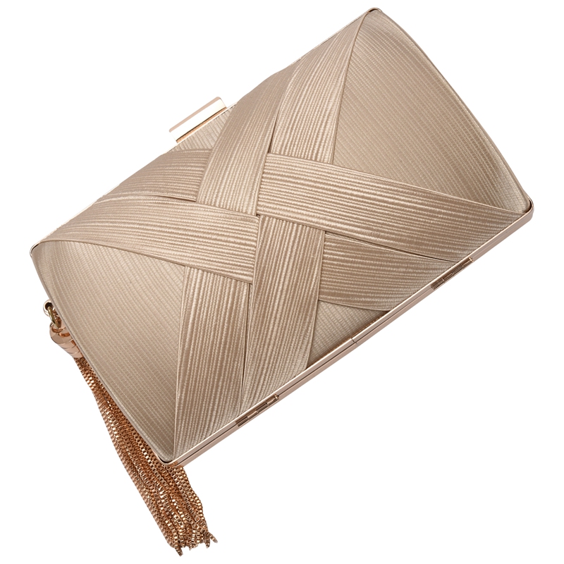 Tassel Fashion Ladies Clutch Bag Shoulder Handbags Female Party Wedding Evening Bag For Phone Purse Gold