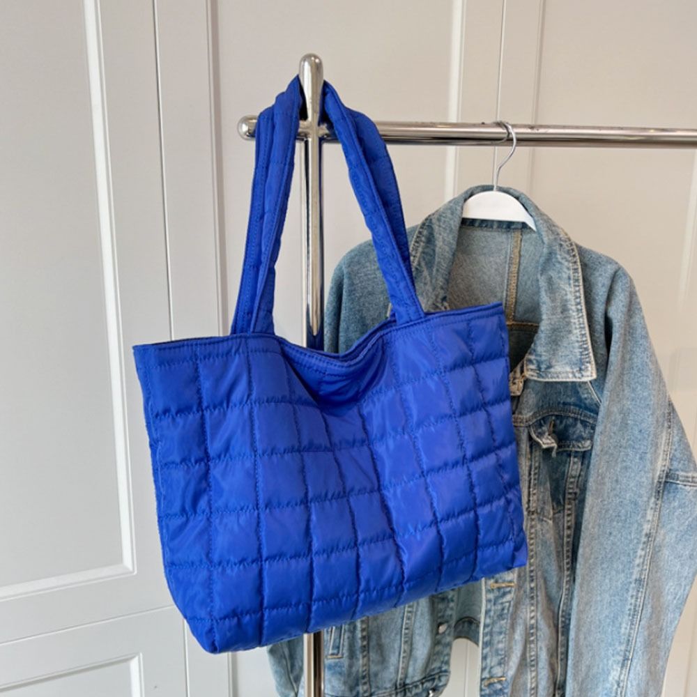 Bolso de hombro de gran capacidad para mujer, bolsos de nailon sólido, bolsos de mano casuales de algodón, bolso con asa superior, moda de invierno, n