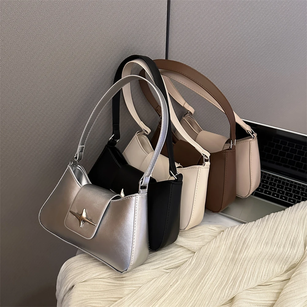 2024 Classic Y2K Small Purse Luxury Brand Female Handbags Vintage PU Leather Shoulder Bags for Women Daily Ladies Underarm Bag
