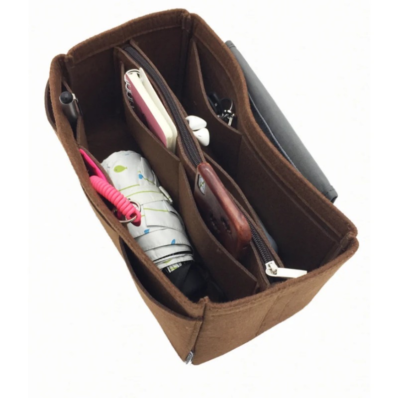 Purse Insert, Felt organizer with zipper,Bag in bag, Handbag Organizer Insert Bag Women Nylon