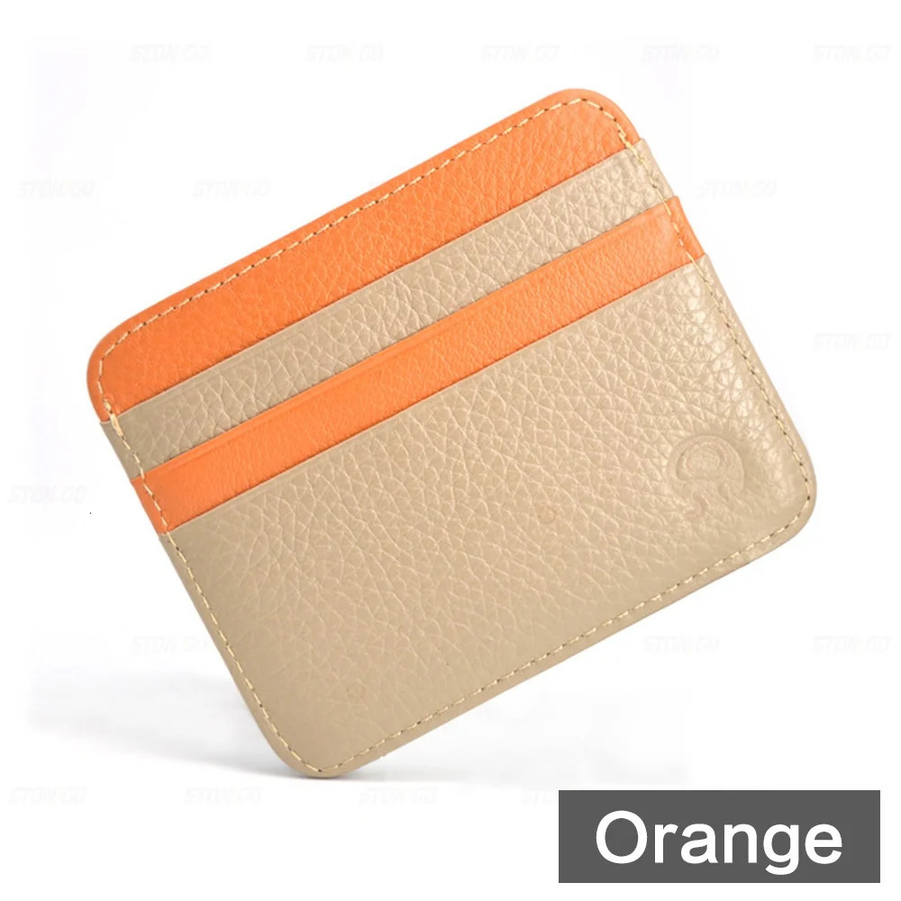 Genuine Leather ID Pocket Bank Credit Card Case Stonego Thin Wallet Cash Cards Pack Bus Holder 1PC 241029