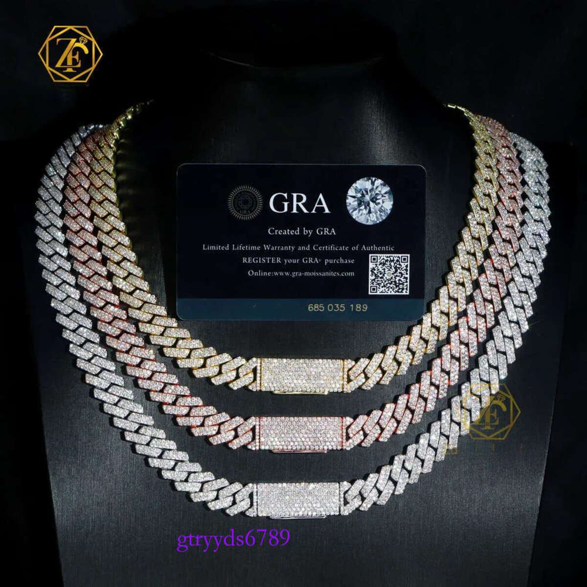 Hip Hop Style Iced Out Jewelry 6mm 8mm 10mm 12mm 14mm 20mm Width Sterg Sier VVS Moissanite Cuban k Chain Bracelet