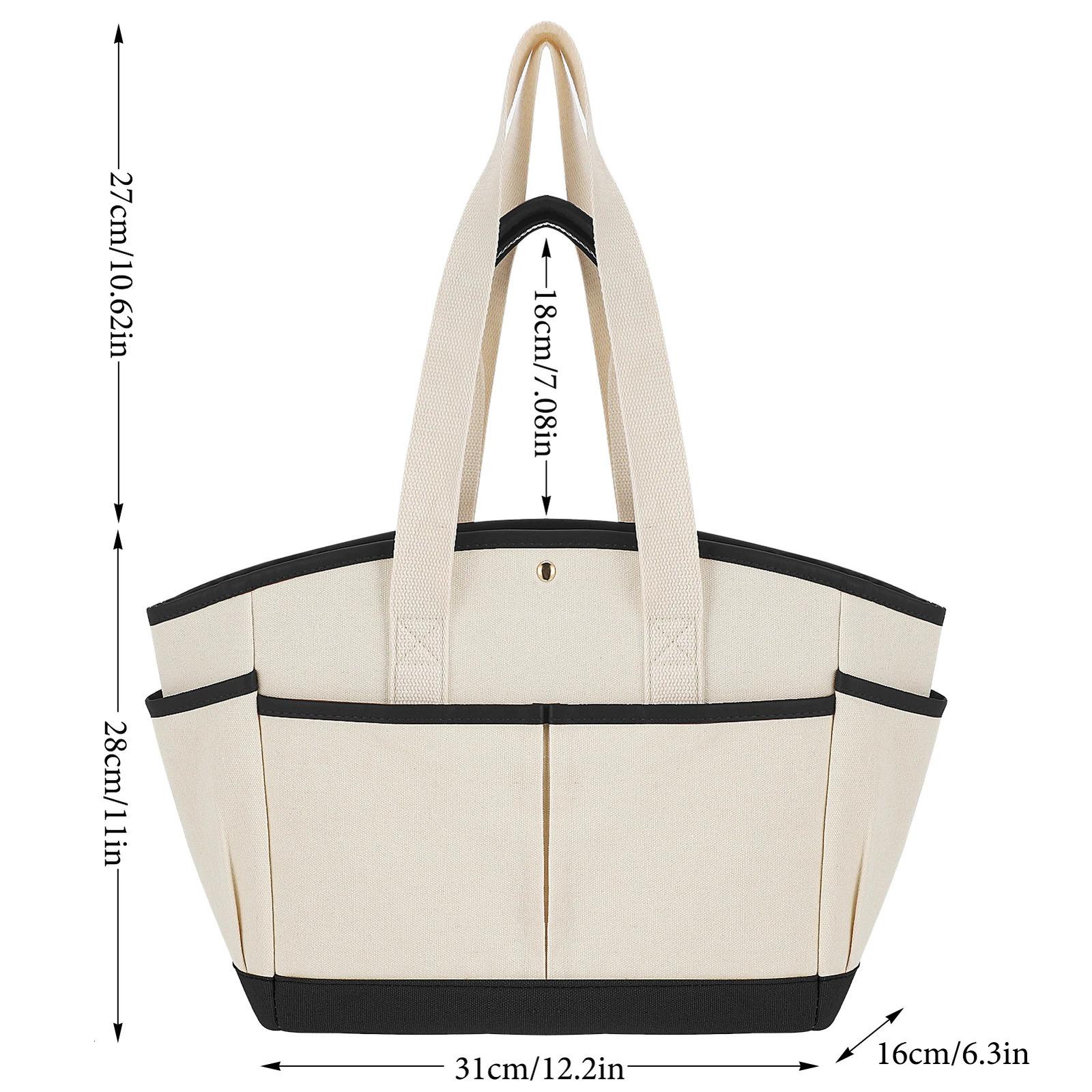 Retro casual canvas handbag spliced colorful thick capacity shoulder bag multi-layer womens shopping bag 241106