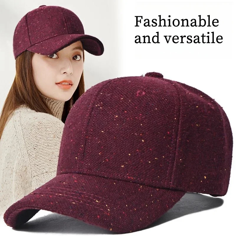 Winter Fashion Wool Womens Baseball Hat Spring Summer Korean Casual Sunset Duck Tongue Hat 241107