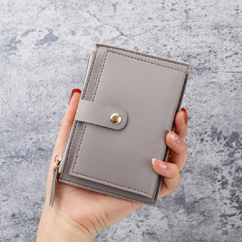 Women Men ID Card Holder PU Zipper Small Coin Purse Credit Card Holder Solid Color Business Card Case Business Card Holder