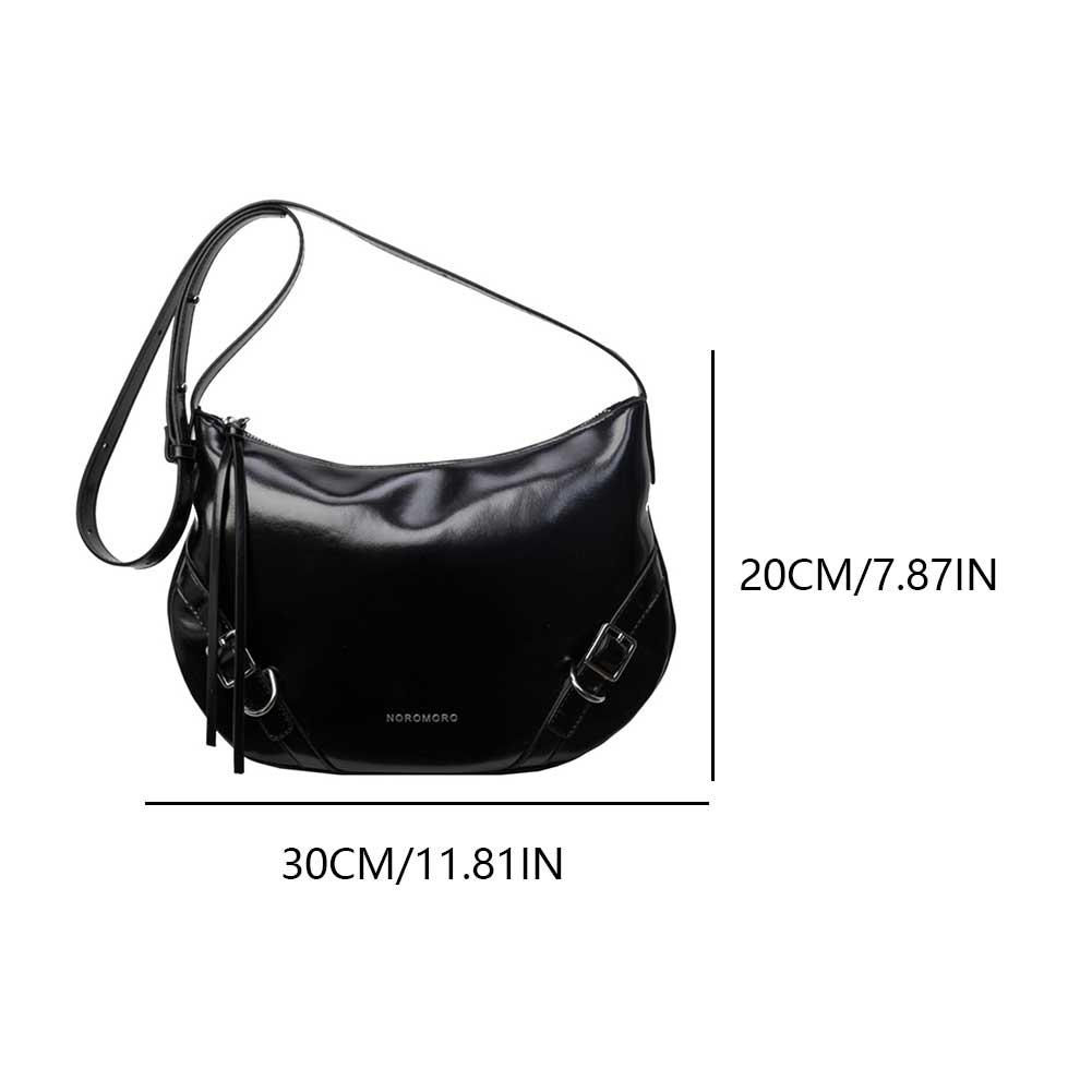 Women PU Stylish Crossbody Bag Adjustable Strap Fashion Shoulder Bag Simple Satchel Purse Zip Closure for Party Vacation