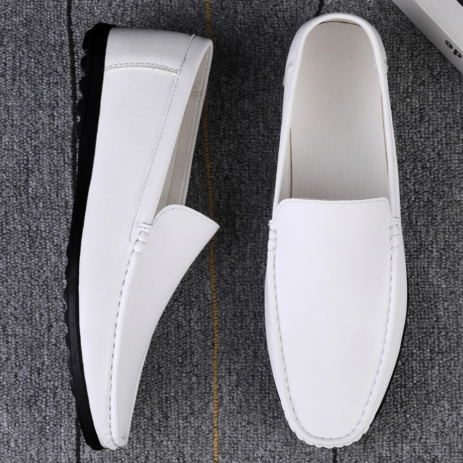 Fashion Mens Shoes High Quality Loafers Comfortable Kayak Shoes White Mens Summer Casual Shoes Mocassin Plus Size 47 241106