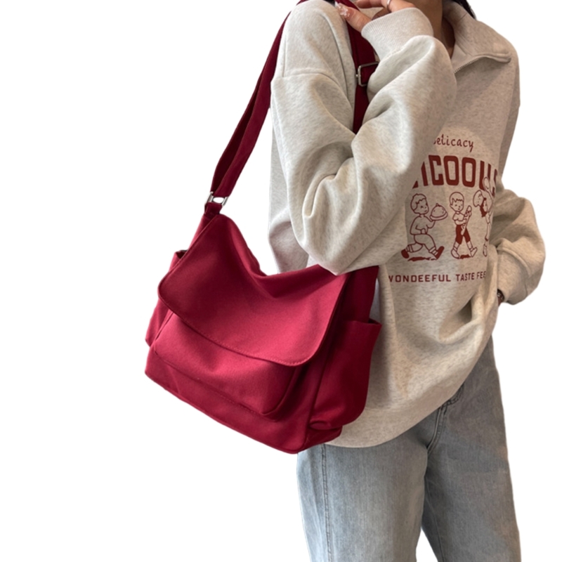 Trendy Japanese Canvas Crossbody Bag Casual Sling Bags for Activities