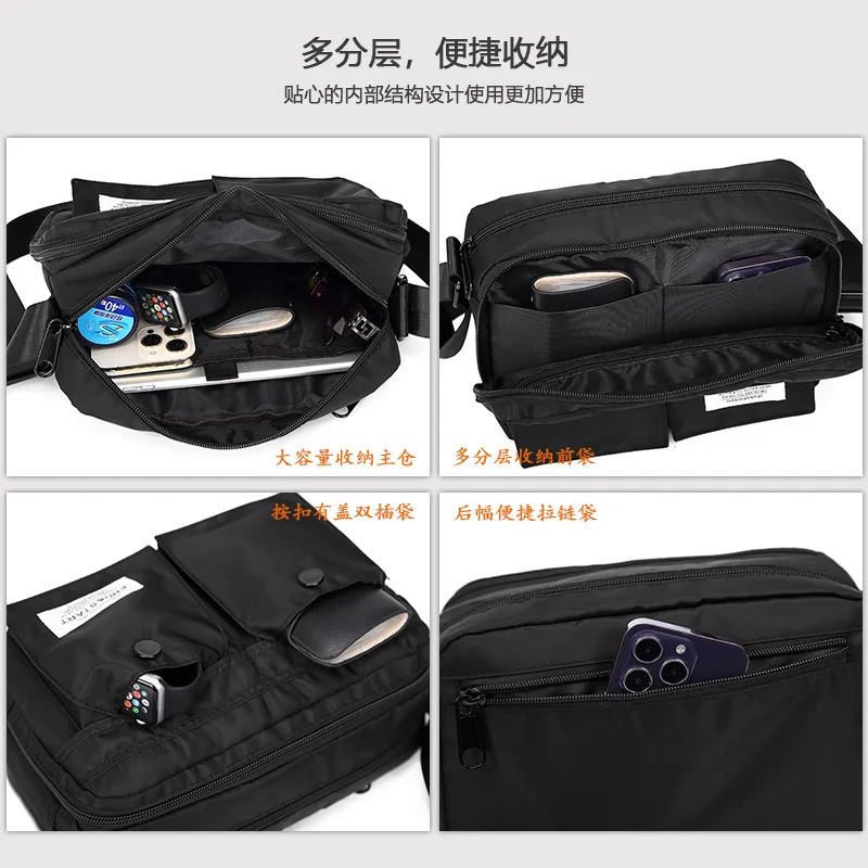 Men Handbag Chest Bag Japanese Style Fashion Messenger Nylon Cloth Single Shouler Waterproof Crossbody Casual 241106