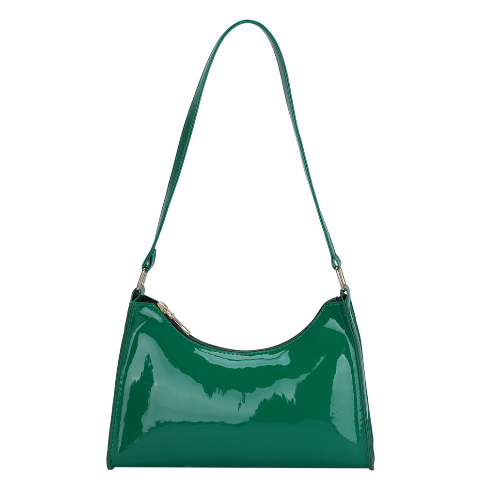 Shoulder Bag PU Leather Lady Elegant Purse Fashion Solid Color Portable Exquisite Casual Simple Bright Face for Weekend Travel