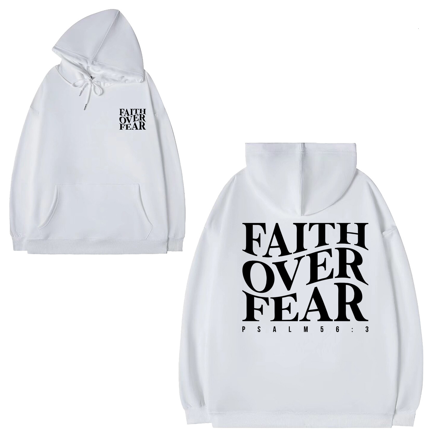 New FAITH OVER FEAR Casual Women's Wool Hoodie Designer Trendy T-shirt Fashion Hoodie