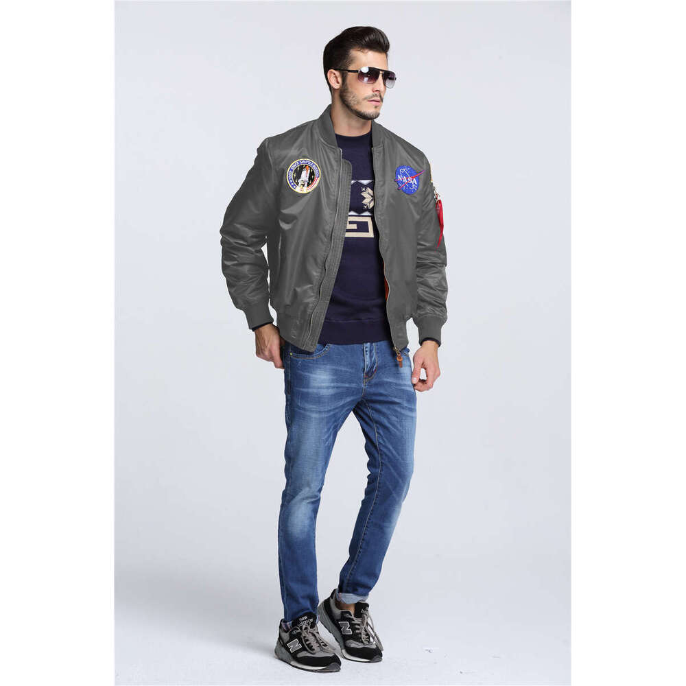 2024 Spring And Autumn Thin US Air Force Embroidered Badge Baseball NASA Pilot Jacket Men's Workwear Coat Trend