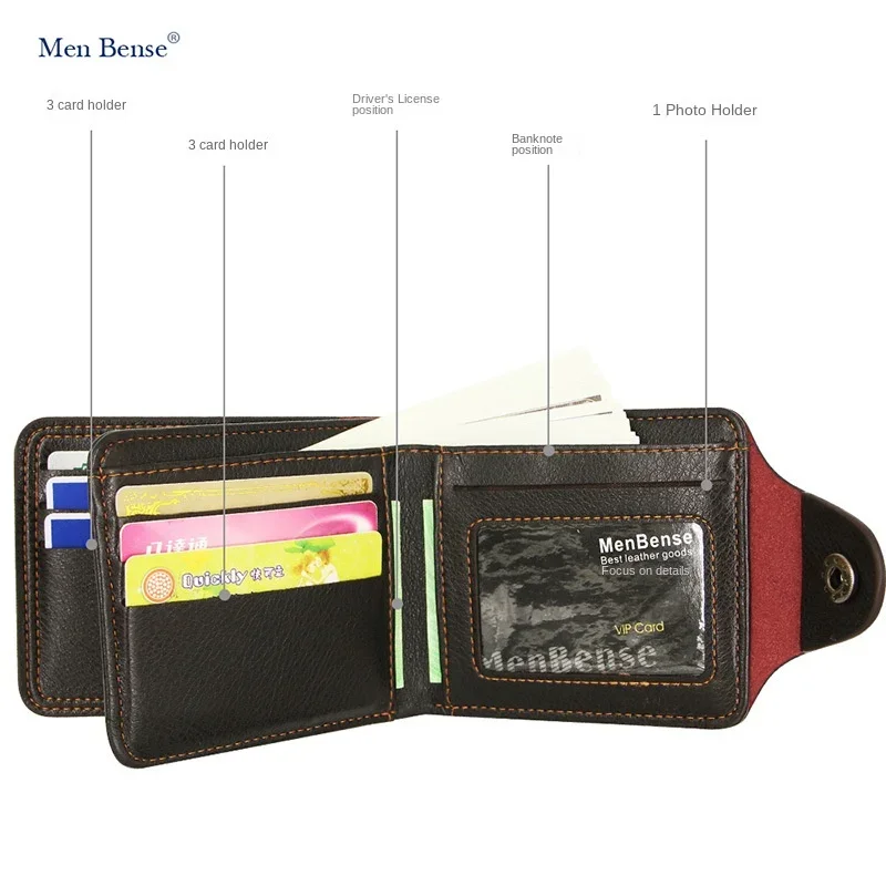 New Men's Wallet Short Multi-Functional Multiple Card Slots Trendy Cartoon Wallet Luxury Wallet Men Designer Brand Small Slim