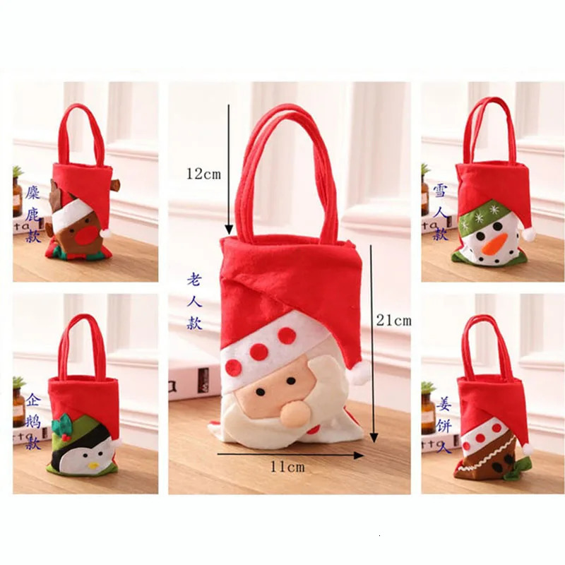 Snowman Elf Santa Claus Ginger Juice Bread Man Handbag Snowman Santa Claus Bag Christmas Gift Bag XMAS Childrens Candy Bag 241107