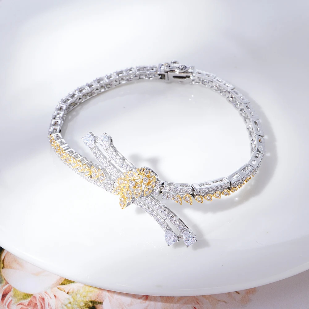 TIRIM Cubic Zirconia Necklace Set for Women Dubai Jewelry Set for Brides Wedding Jewelry and Engagement Musicians 241106