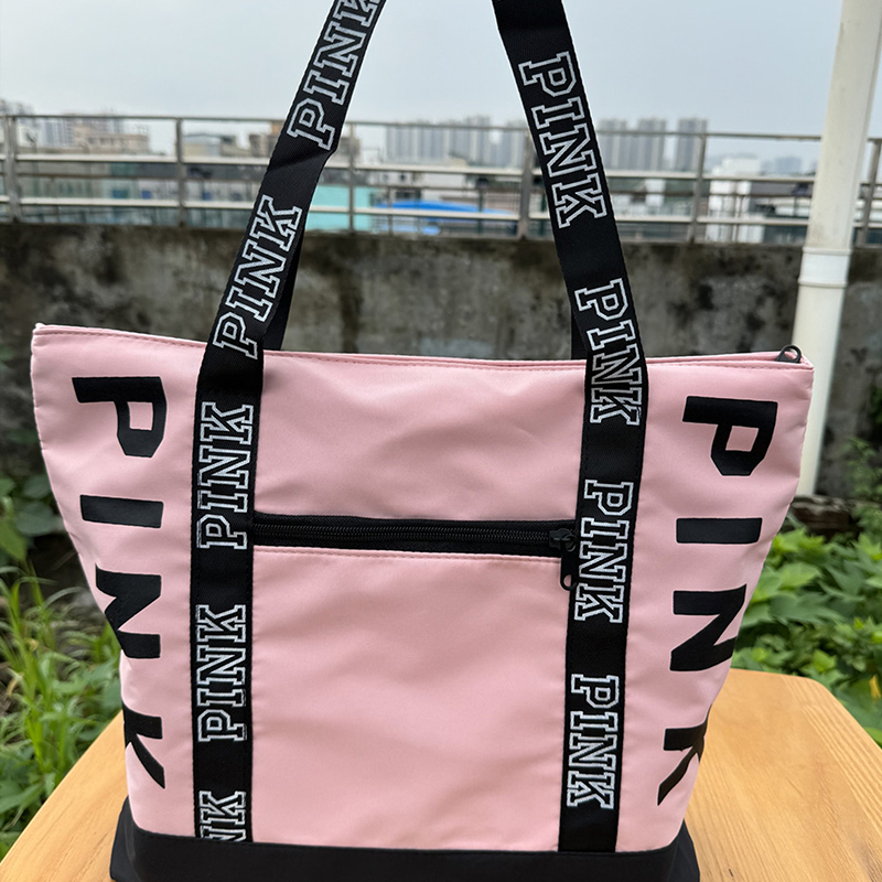 2024 New Korean Fashion Shoulder Bag Trend Letter Bag Printed Bag Color Contrast Letter Strap Handbags Large Capacity Tote