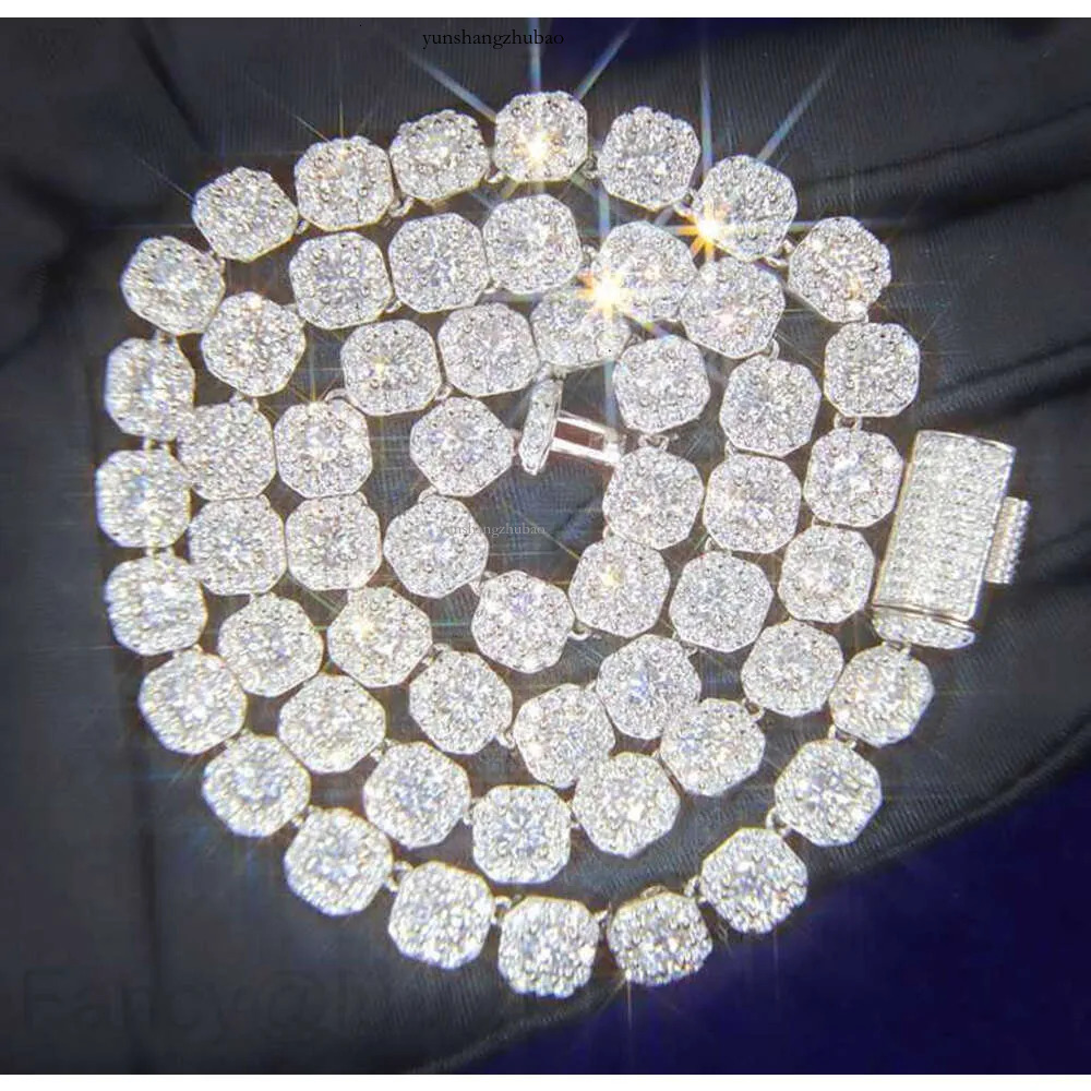 Necklace bracelet Moissanite Dia Custom Vvs Cuban k S Sier 8mm 12mm Large Tennis Chain Solid Back Hiphop