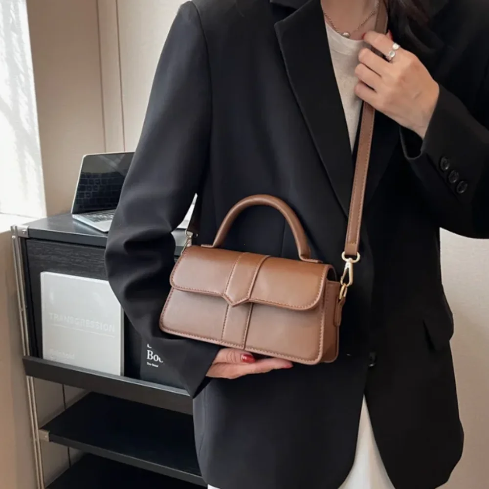 Pu Leather Shoulder Bag for Women Handbag Fashion Crossbody Bags Vintage Underarm Bag Square Satchel Сумка Женская 2024 Тренд