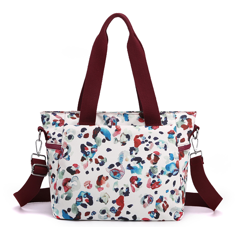 Fashion Floral Pattern Female Shoulder Bag High Quality Durable Nylon Women Handbag Large Capacity Female Bag Casual Tote