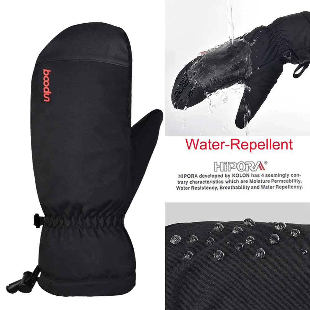 Boodun professional ski gloves waterproof mens winter warm ski gloves -30 degree skis 241107