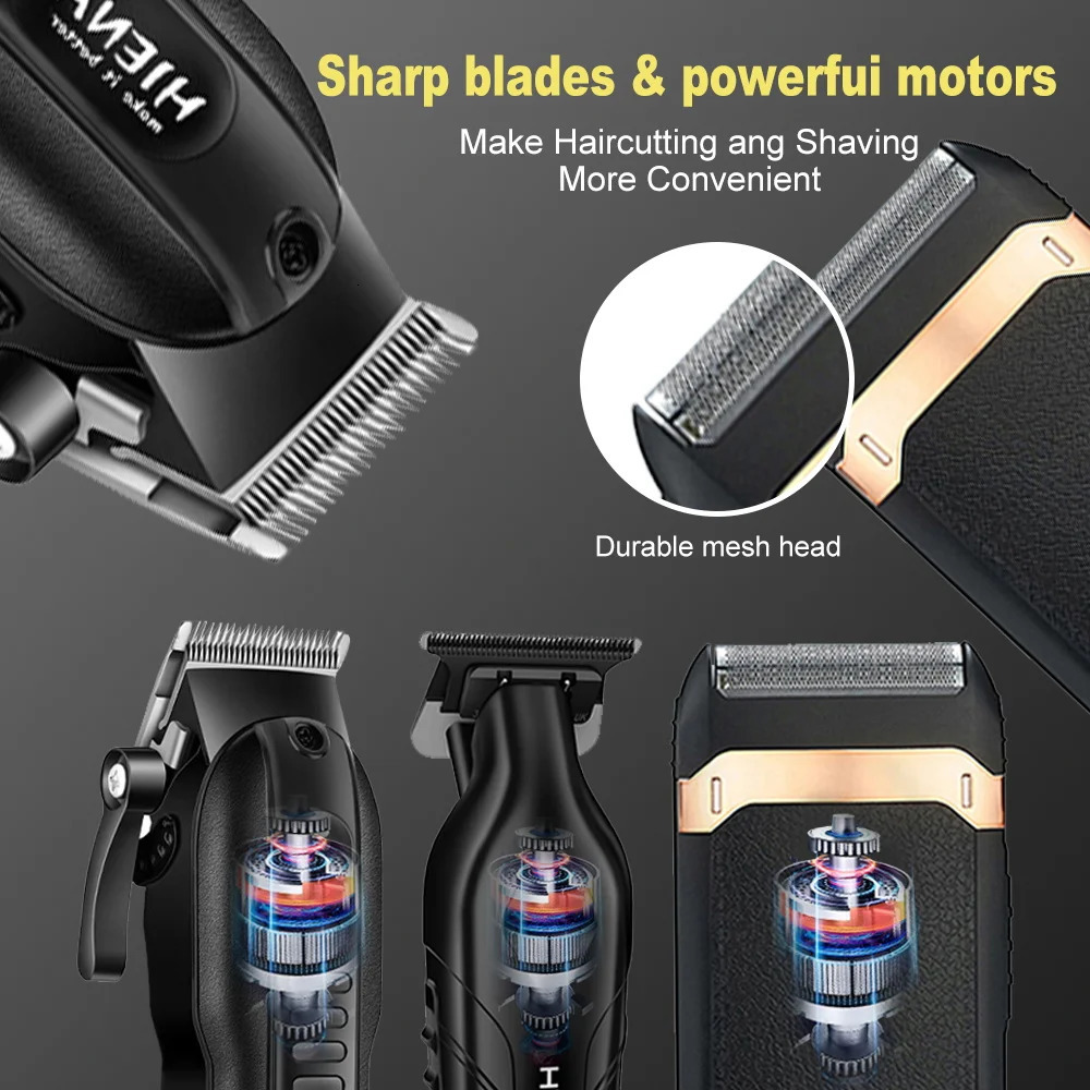 Professional electric hair cutting tool set USB charging hair cutting machine T-cutter head zero gap hair clipper mens razor 241107