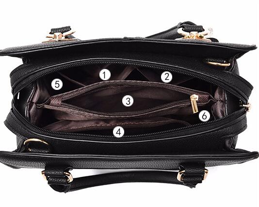 New style Ladies new one-shoulder handbag European and American fashion pu Boston crossbody bag huashen 28X11X19cm