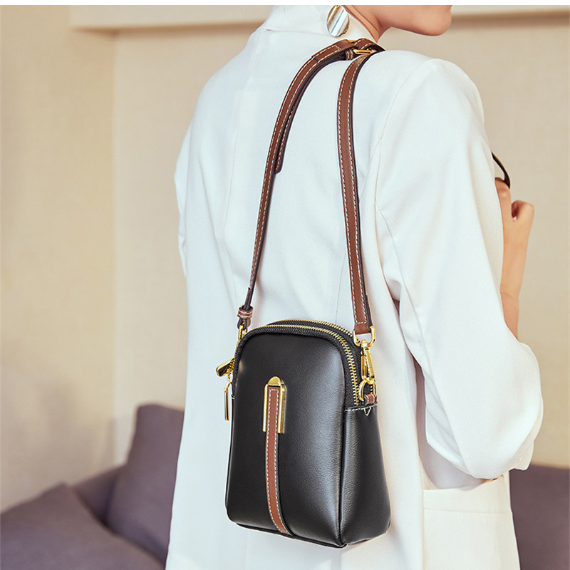 XMESSUN New Genuine Leather Crossbody Phone Bags for Women 2024 Designer Fashion Luxary Lady Casual Shoulder Messenger Purse Bag