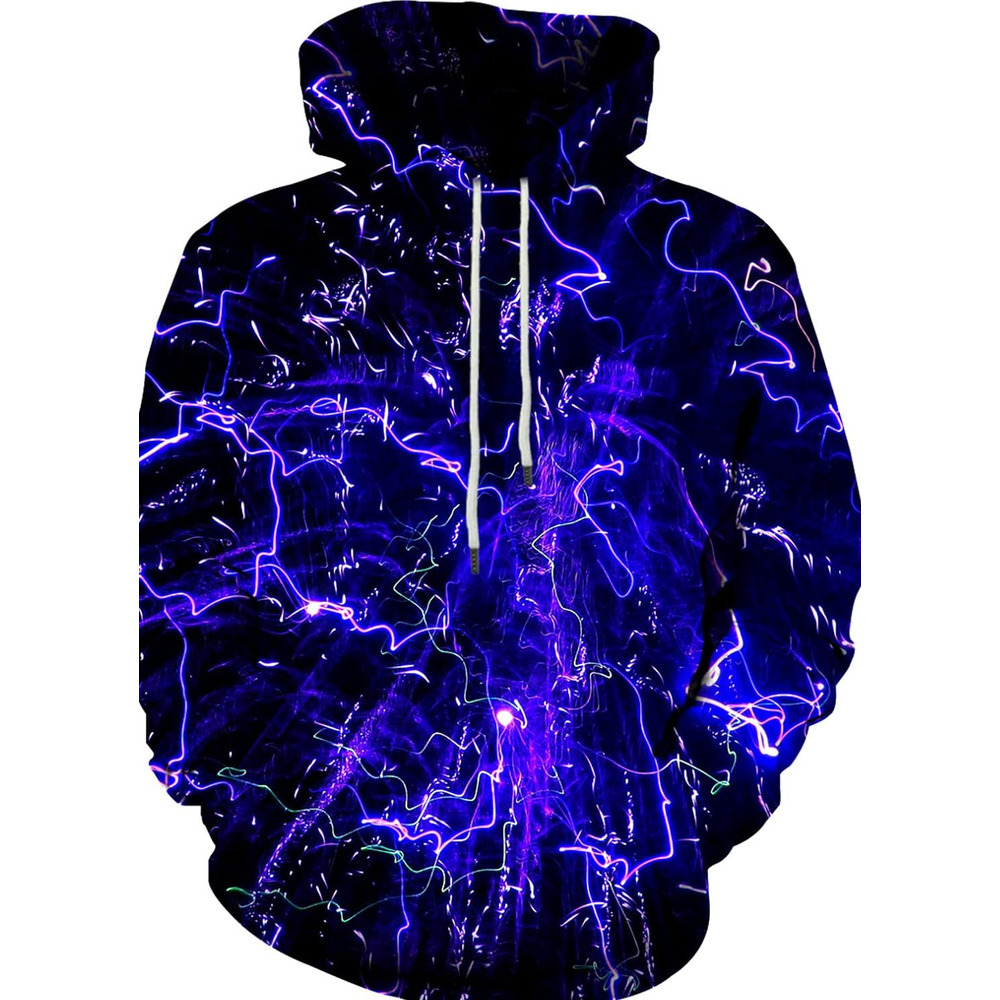 Hoodie for Mens Womens Men Women 3D Hooded Hoodies Fashion Long Sleeve Pullover Hooded Sweatshirt Top with Pocket Graphic Blue Starry Sky