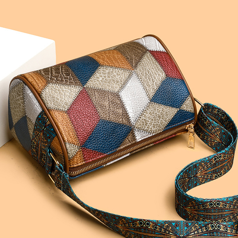 High Quality PU Leather Women Wide shoulder straps Crossbody Shoulder Bags Luxury Handbag Lady Messenger Bag Simple Satchels