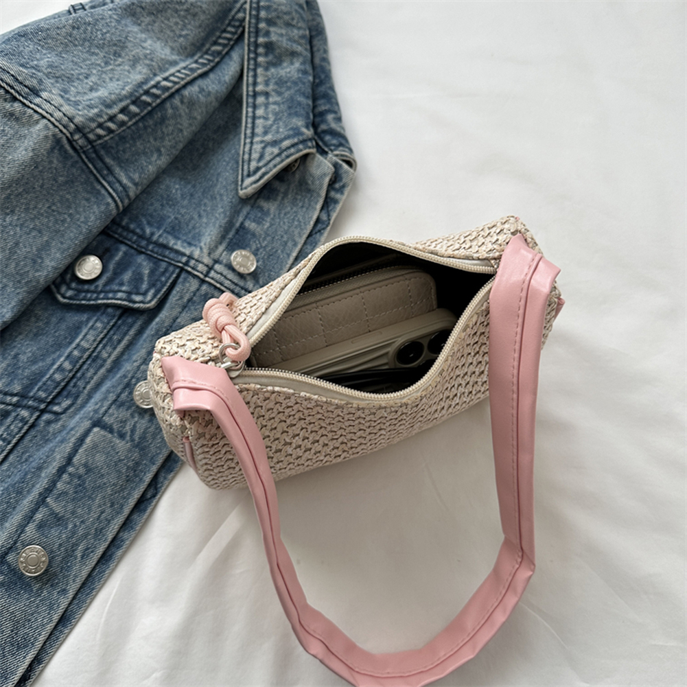 Women Straw Woven Bag Summer Beach Bags Large Capacity Fashion Woven Handbag All Matched Casual for Travel Beach Vacation