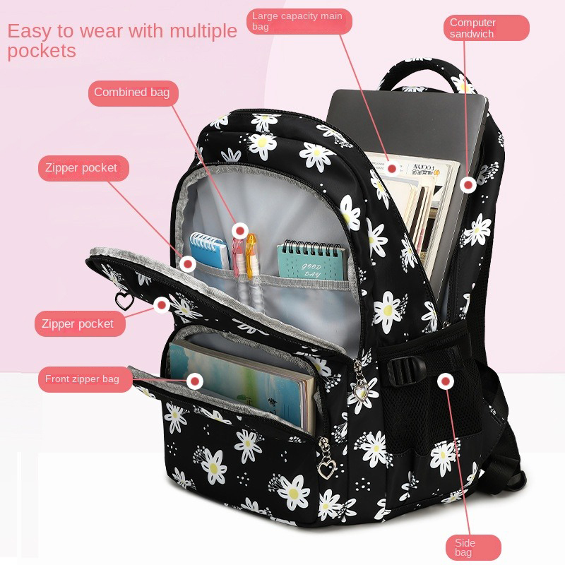 3 Pcs Set Children's Backpacks Cute Student School Bag for Teenage Girls Waterproof School bags With Lunch bag Pencil Case