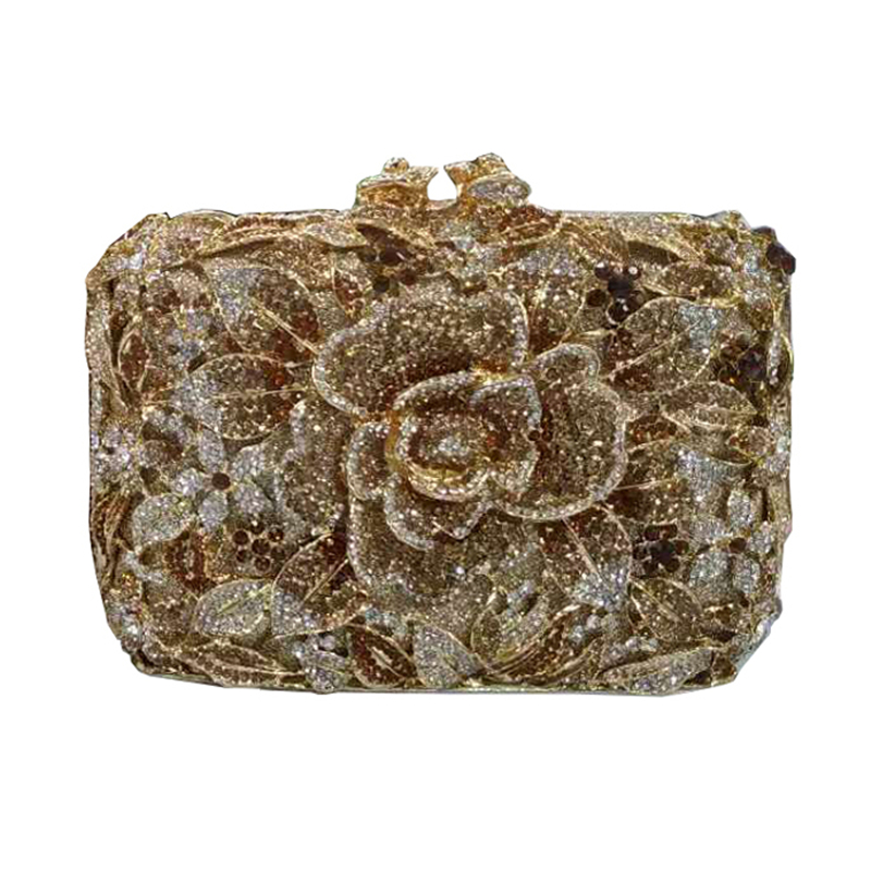 Nigeria elegant ladies evening dress bag wedding party banquet rhinestone handbag ladies crystal clutch